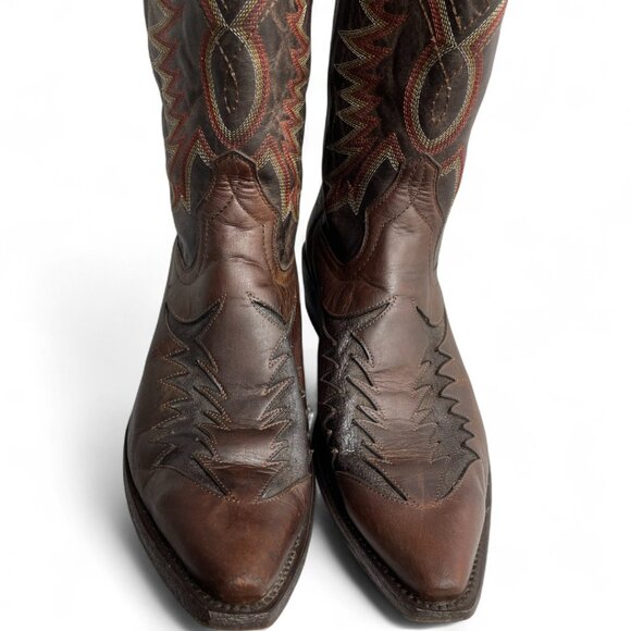 Ariat Brown Leather Western Cowboy Biker Boots Men's 10.5 EE Wide - Picture 4 of 12